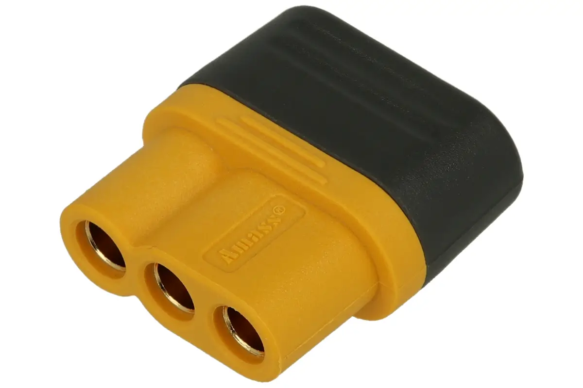 Conector alimentare DC mufa MR60 mama 3pin 30A 500V lipire pe cablu AMASS MR60-F