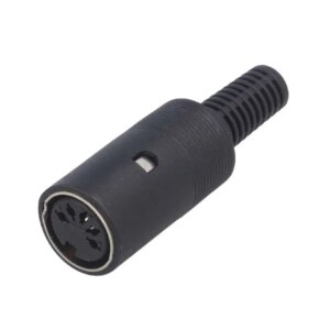 Conector DIN 5 pini mufa mama drept pe cablu NINIGI DC-007