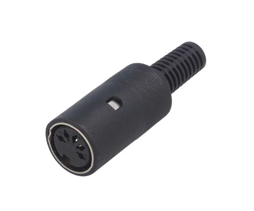 Conector DIN 5 pini mufa mama drept pe cablu NINIGI DC-007