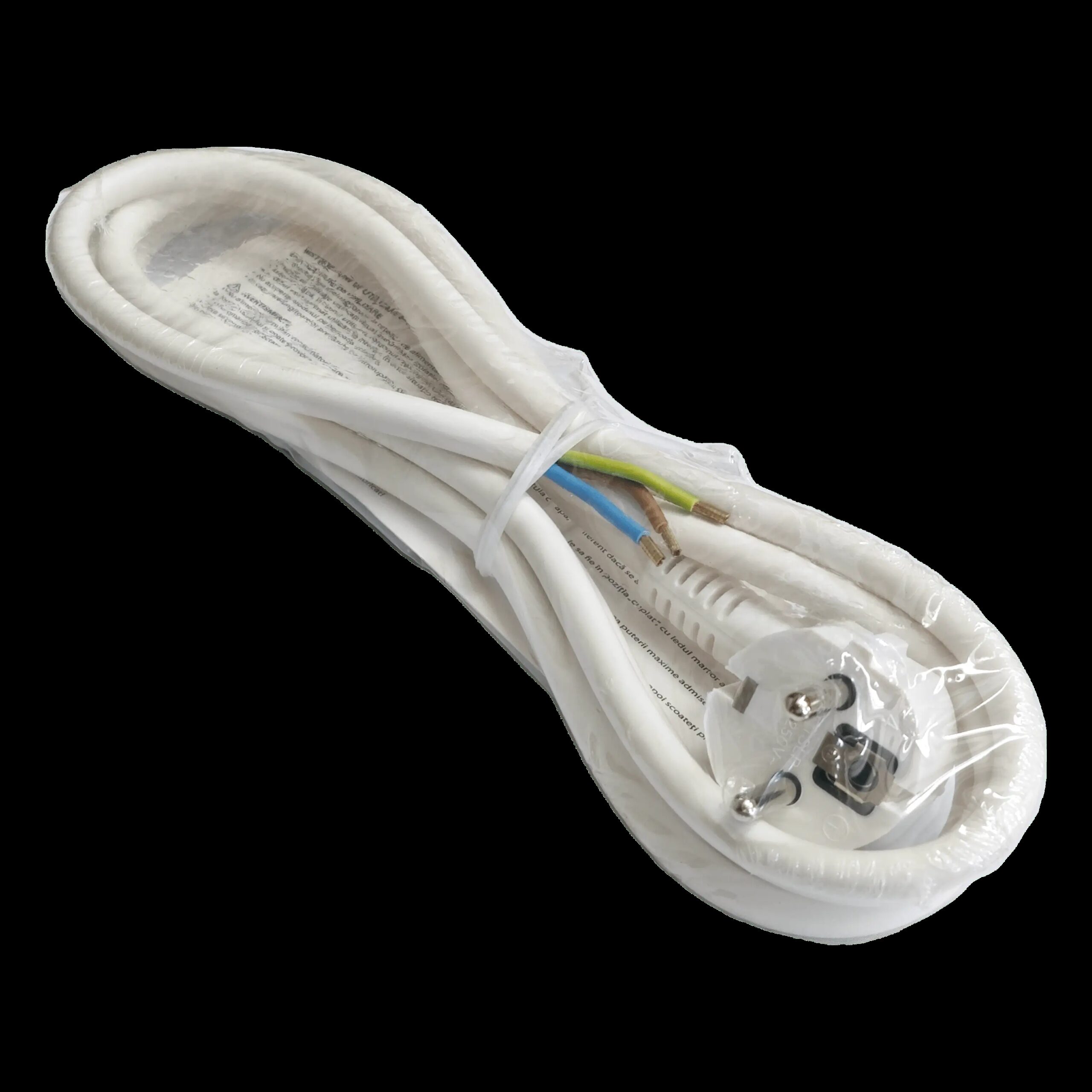 Cordon alimentare Schuko - fire libere 2m alb 16A 3500W 3x1.5mm2 cupru 3G1.5 Wconn CA15A02