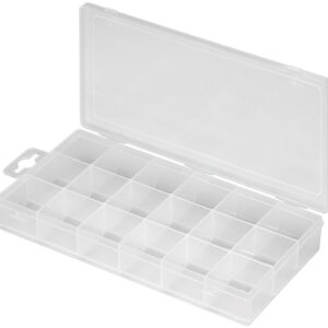 Cutie sortimentala cu 18 compartimente fixe transparenta 210x105x30mm Goobay 90149