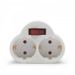 Distribuitor 1 la 2 schuko cu intrerupator Delight