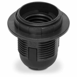 Dulie E27 plastic negru cu inel OE-27K Plastrol