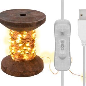 Fir 10m 100 micro LED alb cald 2700K 2W 3lm 5V cu cablu USB 3m si intrerupator 60341 Goobay