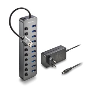 HUB USB 3.0 NGS iHub10 cu 10 porturi si alimentator inclus