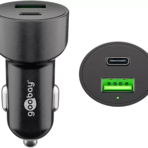 Incarcator 12-24V auto rapid dublu USB si USB type C PD 3A 48W Goobay