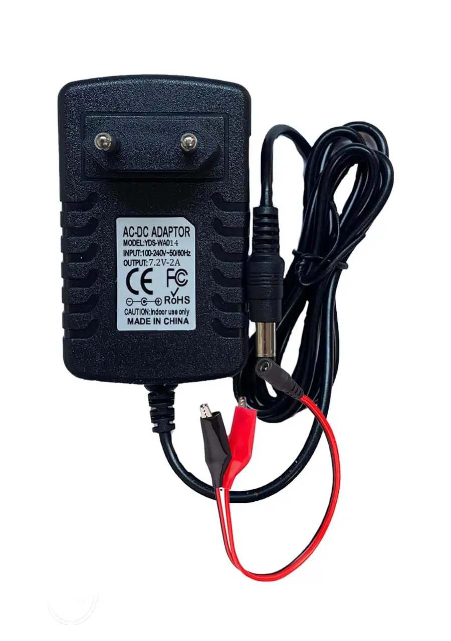 Incarcator 7.2V 2A pentru acumulatori 6V plumb acid/gel cu mufa 2.1x5.5mm + cablu cu crocodili (546)