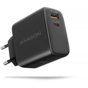 Incarcator retea AXAGON ACU-PQ45 1x QC4 USB-A 20W + 1x USB-C 45W PD3.0 QC4 Negru