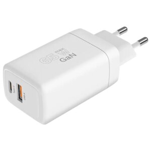 Incarcator retea GaN Kruger&Matz KM0857 65W cu USB-C Power Delivery si USB-A Quick Charge