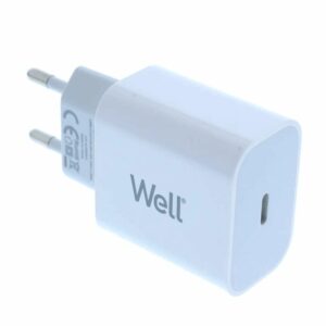 Incarcator retea - USB type C PD 20W alb Well PSUP-USB-WPD12003WE-WL
