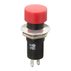 Intrerupator cu apasare 1 circuit 1A 250V OFF-ON rosu cu retinere