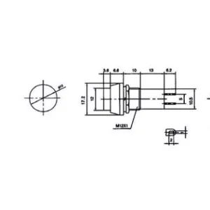 Intrerupator OFF-ON albastru prin apasare cu retinere rotund 1A 230VAC PBS 11C