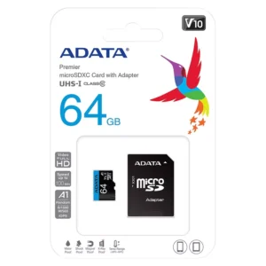 Micro SDXC Clasa 10 64GB ADATA AUSDX64GUICL10A1-RA1