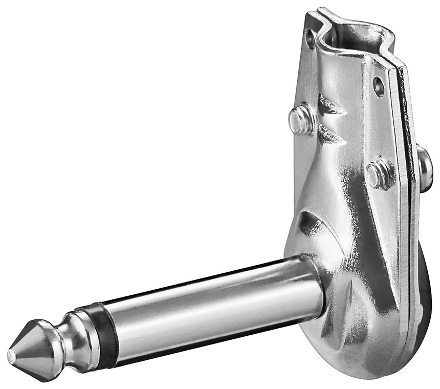 Mufa 6.35 mm mono Jack la 90 grade cu lipire metal zincat Goobay 11040