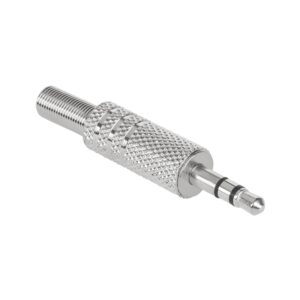 Mufa audio 3.5 mm stereo tata metal cu protectie cablu