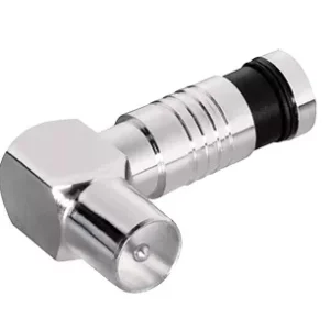 Mufa COAXIAL tata tip compresie cotit 90 grade max 7mm