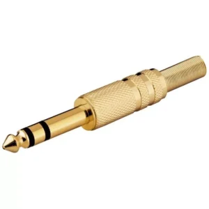 Mufa Jack 6.35 mm stereo tata metal aurit Goobay