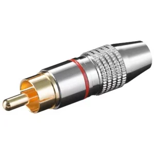 Mufa RCA tata inel rosu metal aurit Goobay