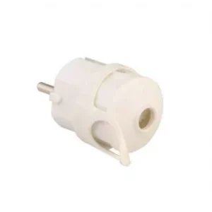 Mufa tata Stecher Schuko cu inel de prindere iesire dreapta alb 250V 16A Well