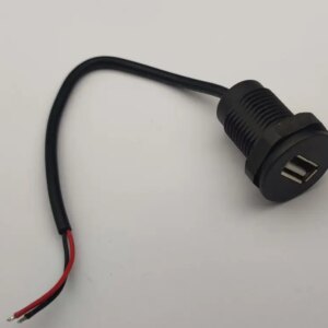 Mufa USB2.0 mama panou tip A 1 port gabarit mic cu 2 fire diam. 16mmx30mm