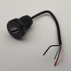 Mufa USB2.0 mama panou tip A 1 port gabarit mic cu 4 fire diam. 16mmx30mm