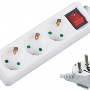 Prelungitor 3 prize 5m cu intrerupator cablu 3xG1.5mmp Well