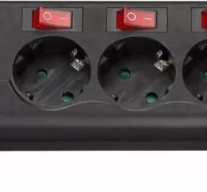 Prelungitor 6 prize 1.5m cu intrerupatoare individuale protectie la supraincarcare Goobay