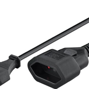 Prelungitor Euro Tip C CEE 7/16 mama-tata 2m negru 2x0.75 mm Goobay 64616