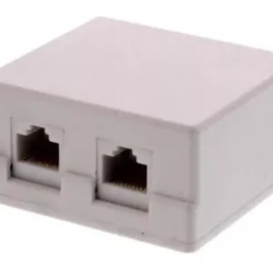 Priza dubla UTP cat6 RJ45 neecranat pe tencuiala Well