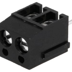 Regleta 2 contacte de conexiuni placa PCB in unghi 90 5mm 2 piste max.2.5mm2 negru DEGSON ELECTRONICS DG300-5.0-02P-13-00AH