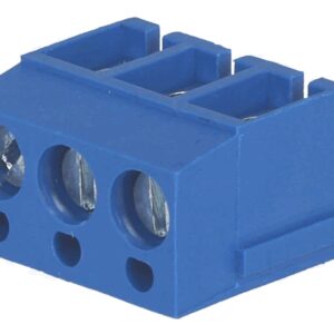 Regleta 3 contacte albastra de conexiuni placa PCB in unghi 90 5mm 3 piste max.2.5mm2 albastru DEGSON ELECTRONICS DG300-5.0-03P-