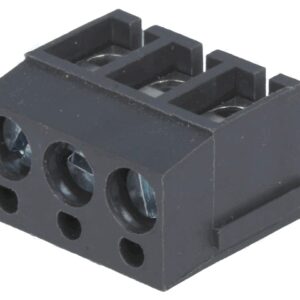 Regleta 3 contacte neagra de conexiuni placa PCB in unghi 90 5mm 3 piste max.2.5mm2 negru DEGSON ELECTRONICS DG300-5.0-03P-11-0