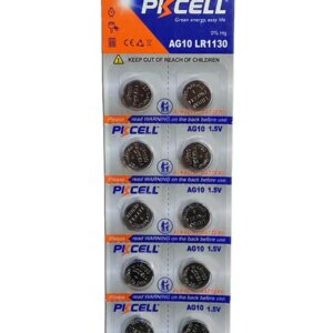 Set 10 baterii alkaline PKCELL AG10 LR1130 1.5V (612)