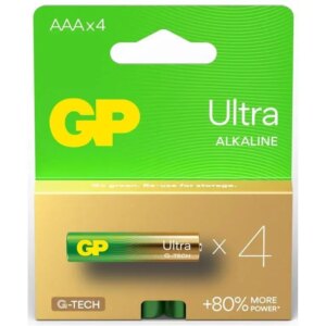 Set 4 baterii Ultra ALKALINE GP R3 AAA GP24AU-PGB4