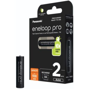Set acumulatori Panasonic Eneloop Ni-MH 2x AAA (R3) 930mA PRO 2buc BK-4HCDE/2BE