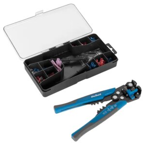 Set cleste de sertizare /dezizolare + 215 conectori Rebel RB-1014