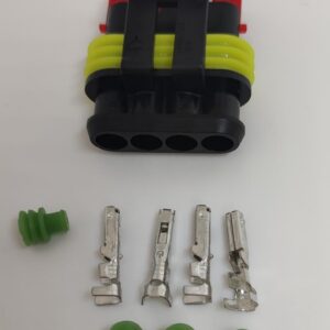 Set conector cablu Superseal 1.5 mama mufa 4 pin 4 pini inclusi + 4 garnituri incluse IP67 TE Connectivity 282088-1-SET-F