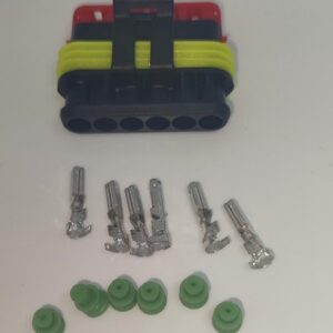 Set conector cablu Superseal 1.5 mama mufa 6 pin 6 pini inclusi + 6 garnituri incluse IP67 TE Connectivity 282090-1-SET-F
