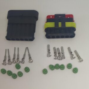 Set conectori cablu Superseal 1.5 tata-mama mufa 6 pin +12 pini inclusi + 12 garnituri incluse IP67 TE Connectivity 282108-1-SET
