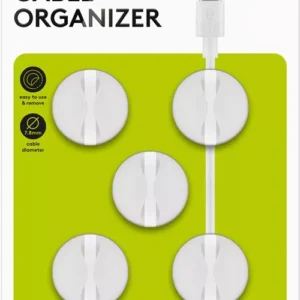 Set organizator cabluri 5 buc alb Goobay