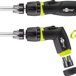 Set surubelnita cu clichet 12biti CrV 4x Phillips PH0 PH1 PH2 PH3 Capete plane 4x 3mm 4mm 5mm 6mm 4x Torx T10 T15 T20 T25 Goobay