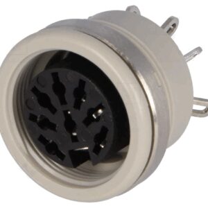 Soclu DIN 8 pini mama 262 grade lipire cu piulita din spate montare pe panou HIRSCHMANN 930537517 MAB 8100 S