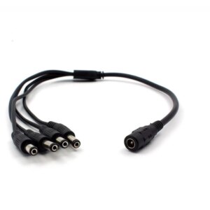 Spliter cablu alimentare cu mufa mama 5.5x2.1 mm la 4x tata 5.5x2.1 mm