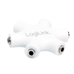 Splitter adaptor Jack 3.5 mm mama x6 stereo +cu cablu 0.2m alb LOGILINK CA1088