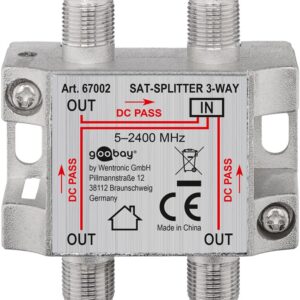 Splitter SAT 3 iesiri pentru dispozitive prin satelit 5-2400MHz Goobay 67002