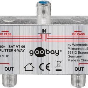 Splitter SAT 6 iesiri pentru dispozitive prin satelit 5-2400MHz Goobay 67004