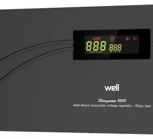 Stabilizator automat de tensiune cu releu 1000VA orizontal Well AVR-REL-SLIMPOWER1000-WL
