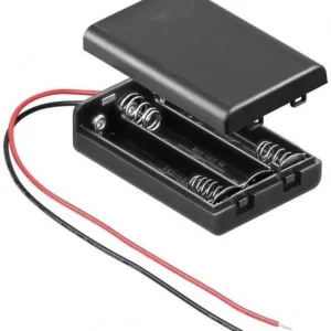 Suport baterie 3x AAA R3 cu capac si fire Goobay