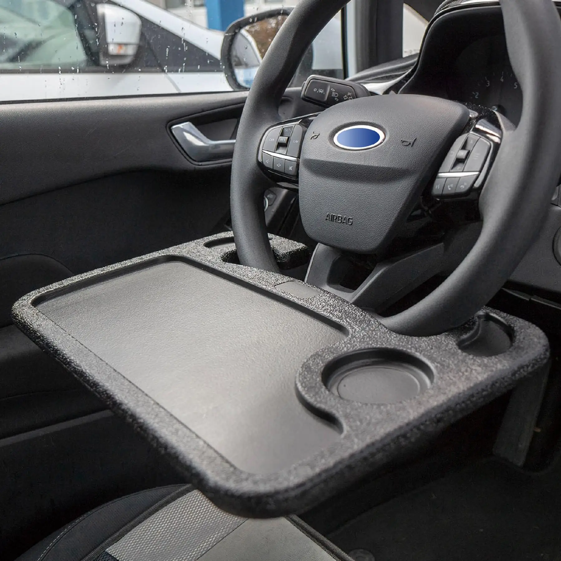 Tava pentru volan SAL VST 01 design cu doua fete suport laptop si tava pentru alimente