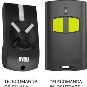 Telecomanda inlocuitoare poarta garaj BYou T2A 2 Butoane/ cod saritor/ 433.92Mhz (649)